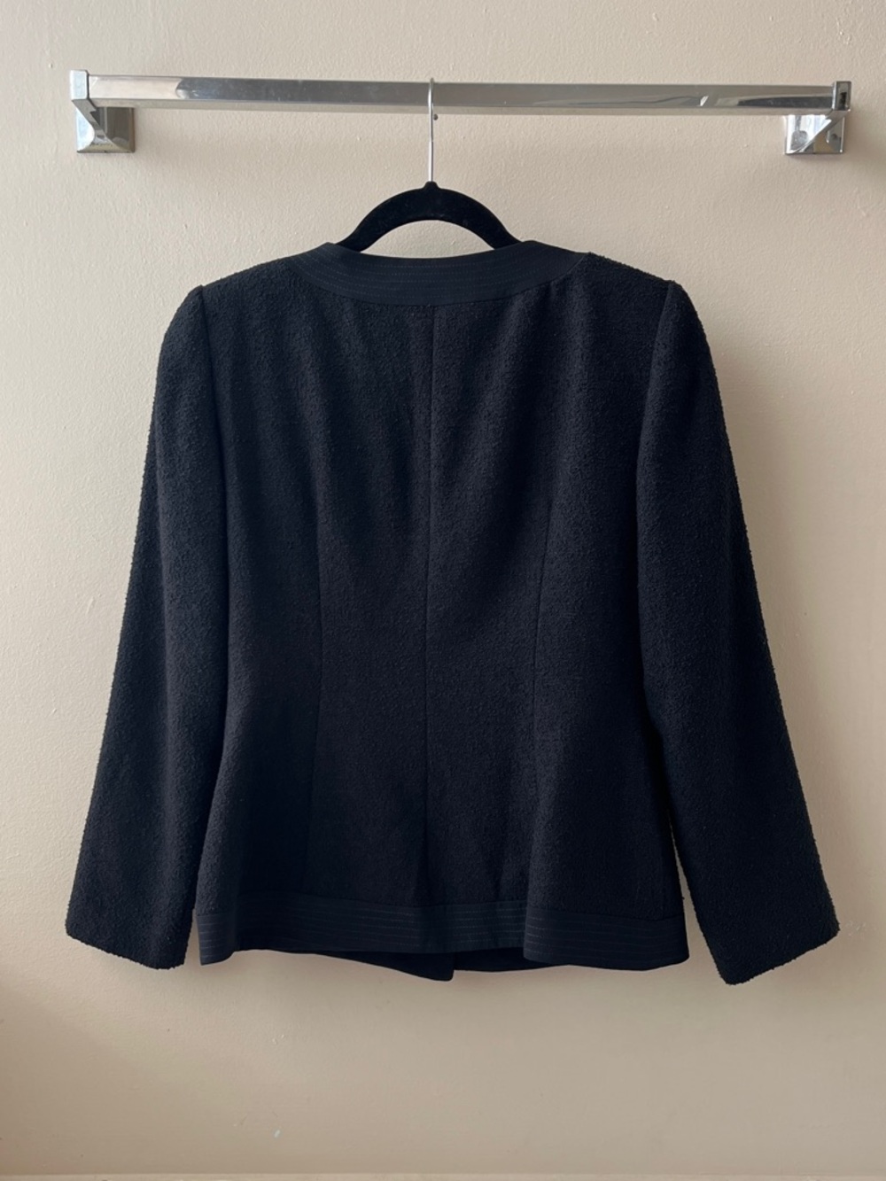 Vintage Talbots Lady Jacket Black Button-Front Collarless Blazer/Jacket- Size 4 - Picture 3 of 10